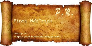 Pinti Márton névjegykártya